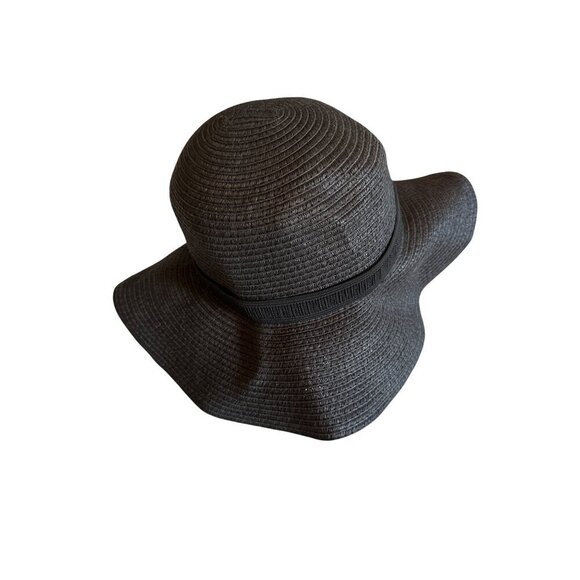 Madewell Black Wide-Brim Floppy Sun Hat M-L For Women Stylish Summer Chic - Picture 1 of 5